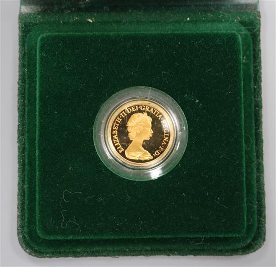A cased 1980 proof gold full sovereign